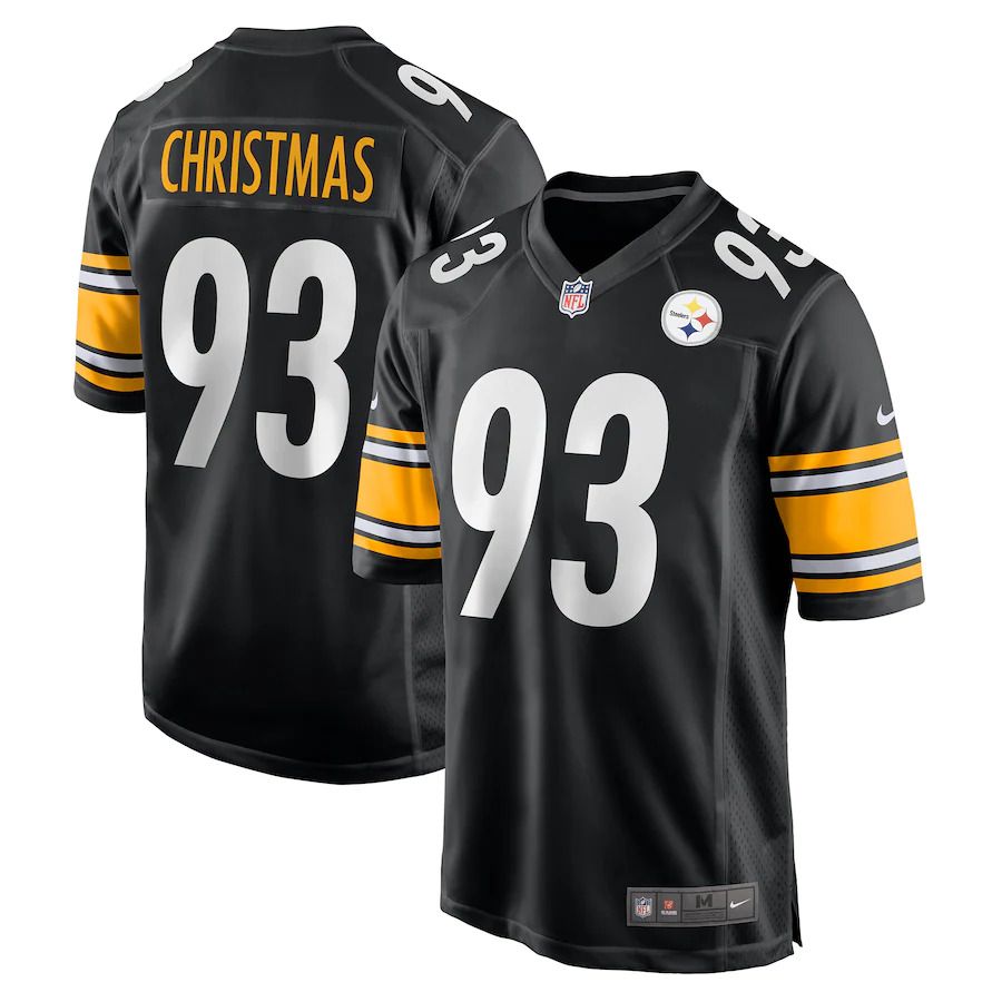 Men Pittsburgh Steelers 93 Demarcus Christmas Nike Black Game NFL Jersey